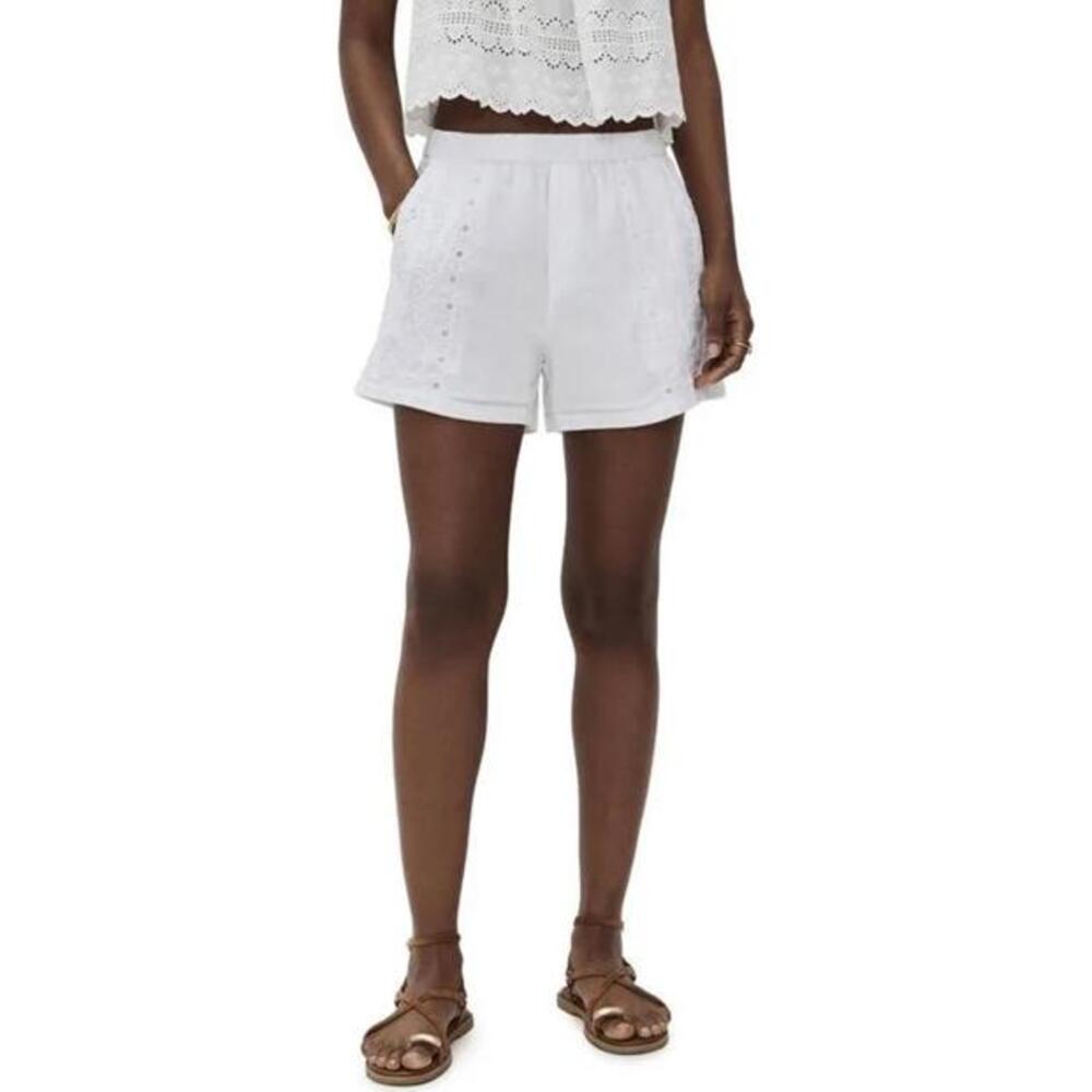 NWT! Madewell Eyelet Pull-On Shorts in White Size Medium